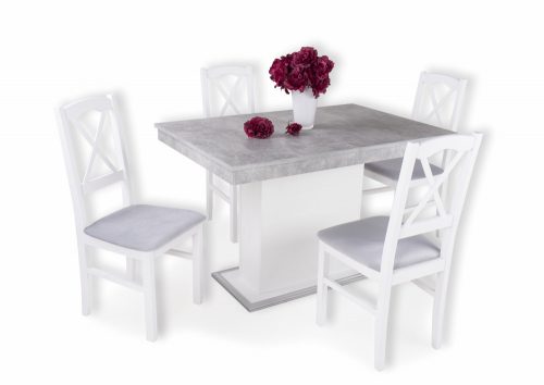 Niló fehér szék Flóra étkezőasztallal  - étkezőgarnitúra